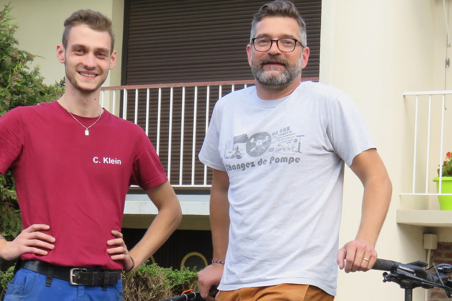 Calvin Klein (l.) mit Betriebsinhaber Thomas Olivier in Rouen Calvin Klein (l.) mit Betriebsinhaber Thomas Olivier in Rouen