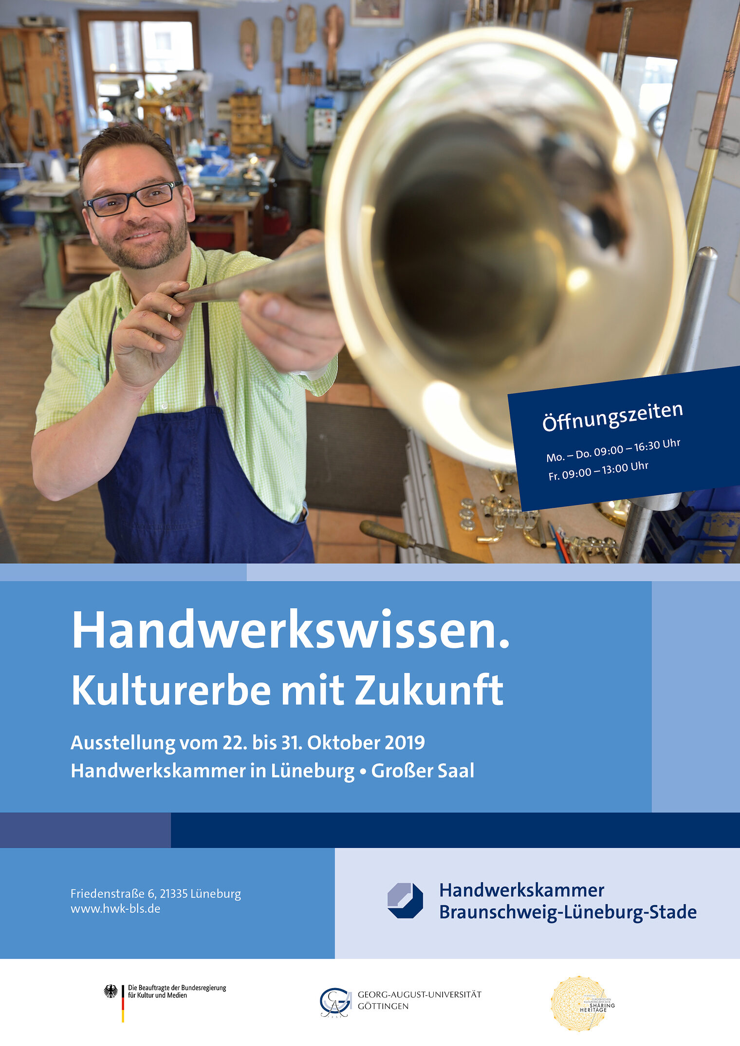 Die Ausstellung "Handwerkswissen. Kulturerbe mit Zukunft, Ausstellung" hat vom 22. -31. Oktober in der Handwerkskammer in Lüneburg geöffnet.