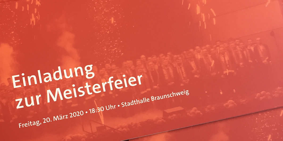 Meisterfeier 2020, Einladungskarte