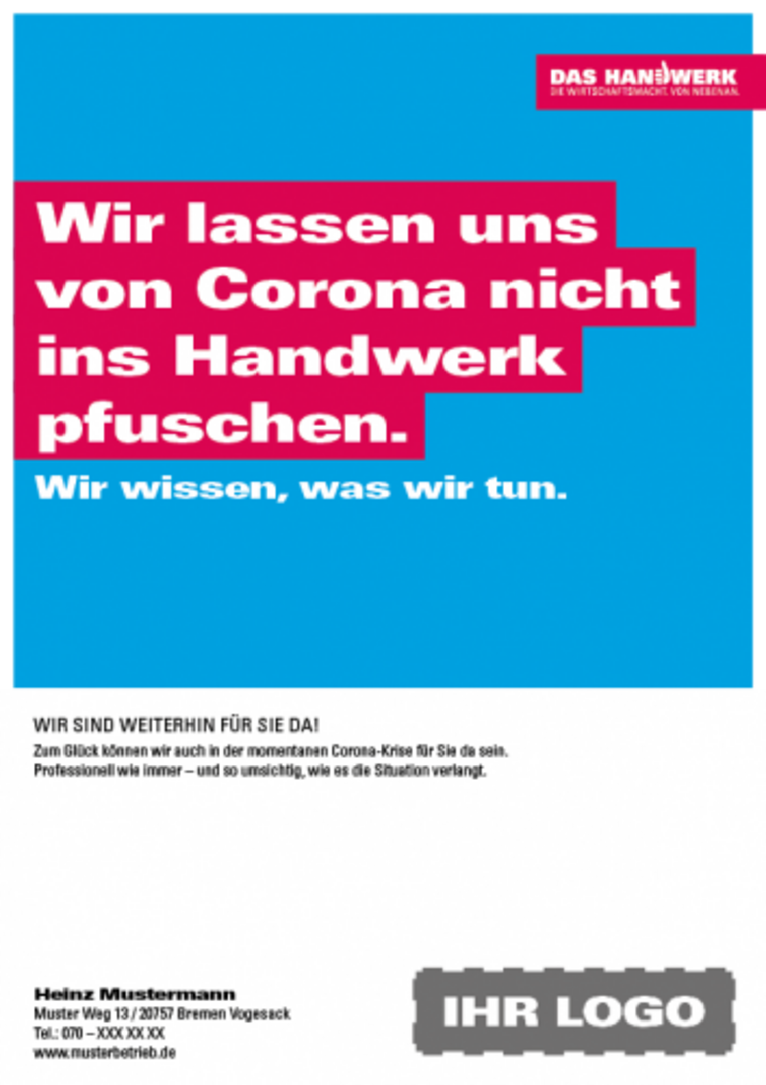 Corona, Das Handwerk, Imagekampagne