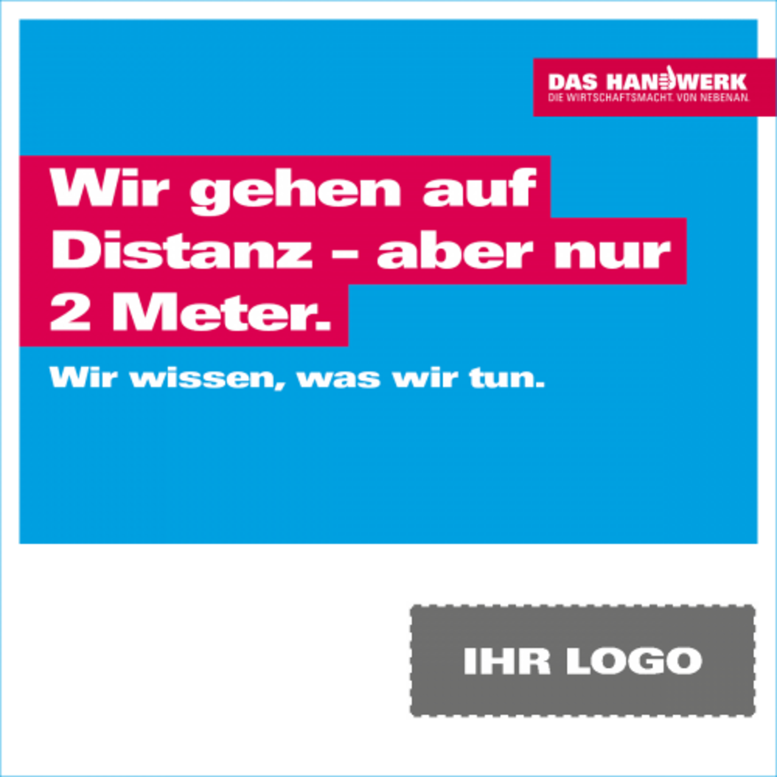 Das Handwerk, Imagekampagne 2020, Corona