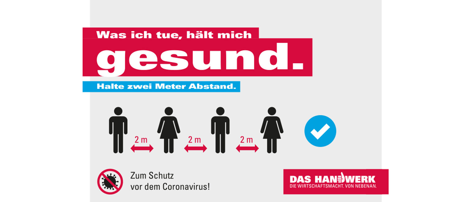 Das Handwerk, Imagekampagne, Corona, Abstandsplakat, Abstand, Hygiene