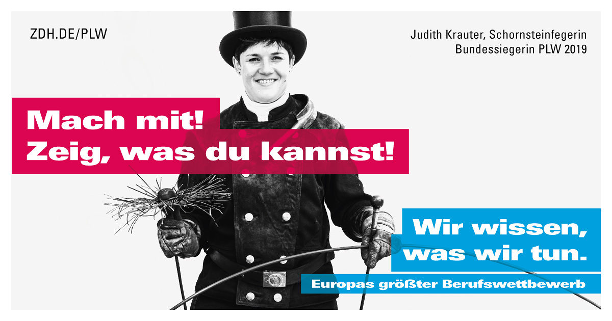 Schornsteinfegerin Judith Krauter ist Bundessiegerin im PLW 2019 Schornsteinfegerin Judith Krauter ist Bundessiegerin im PLW 2019