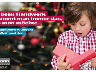 Die Weihnachtskarte kann im Werbeartikelshop bestellt werden.