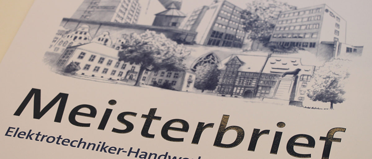 Meisterbrief - Schmuckmeisterbrief der Handwerkskammer Braunschweig-Lüneburg-StadeMeisterfeier,