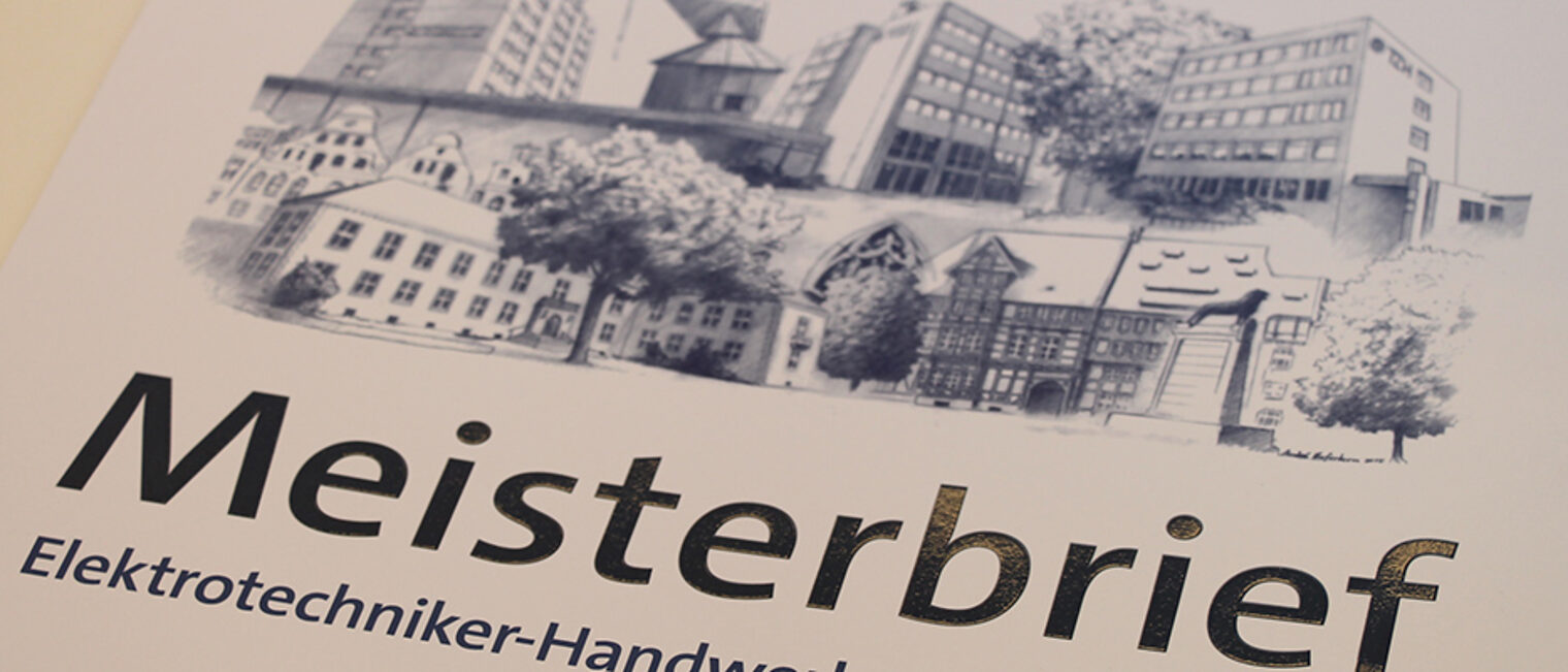 Meisterbrief - Schmuckmeisterbrief der Handwerkskammer Braunschweig-Lüneburg-StadeMeisterfeier, 