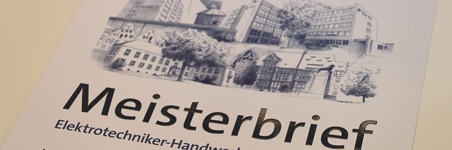 Meisterbrief - Schmuckmeisterbrief der Handwerkskammer Braunschweig-Lüneburg-StadeMeisterfeier, 