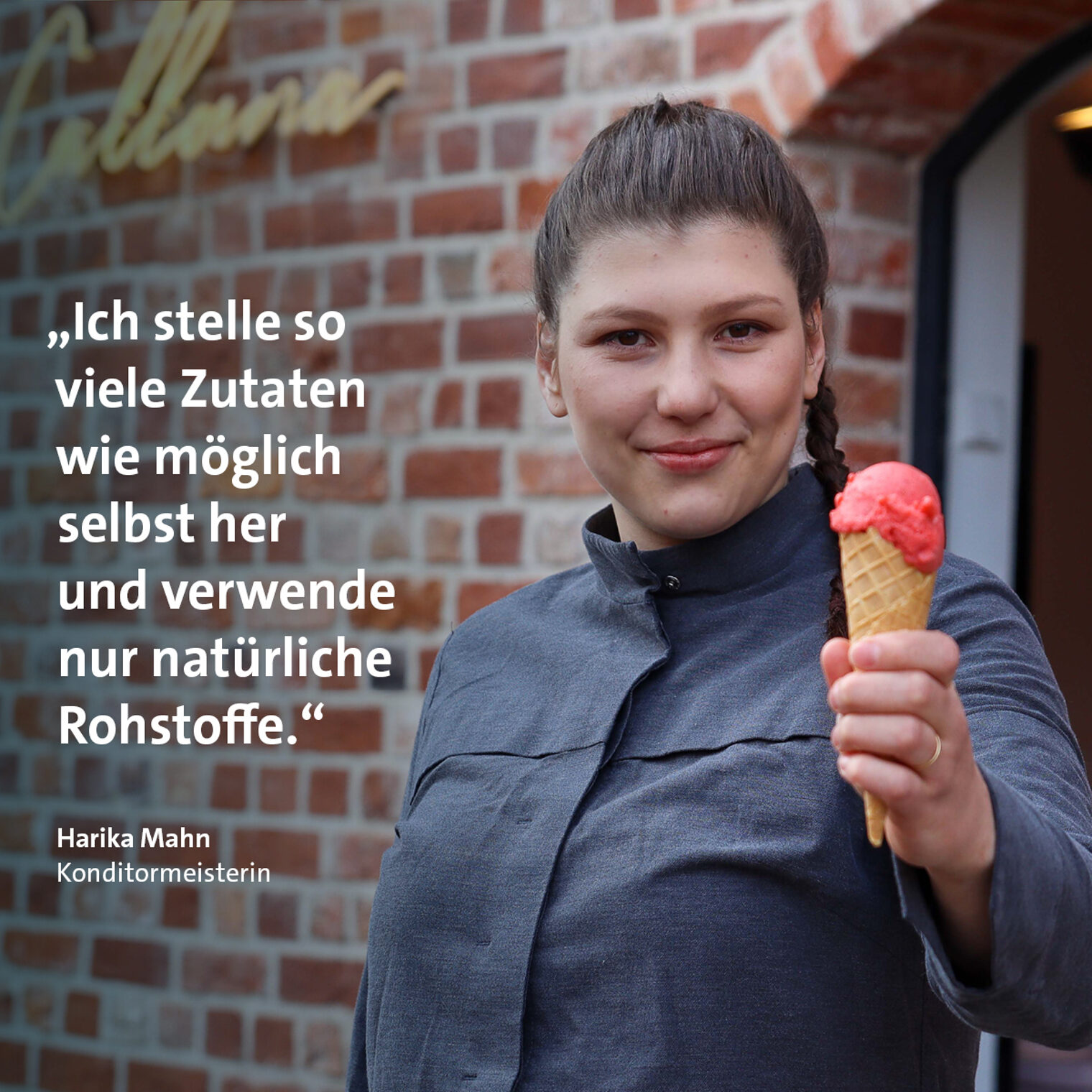 Harika Mahn setzt bei der Eisherstellung in ihrer Eispatisserie Calluna auf Regionalität und Nachhaltigkeit. 