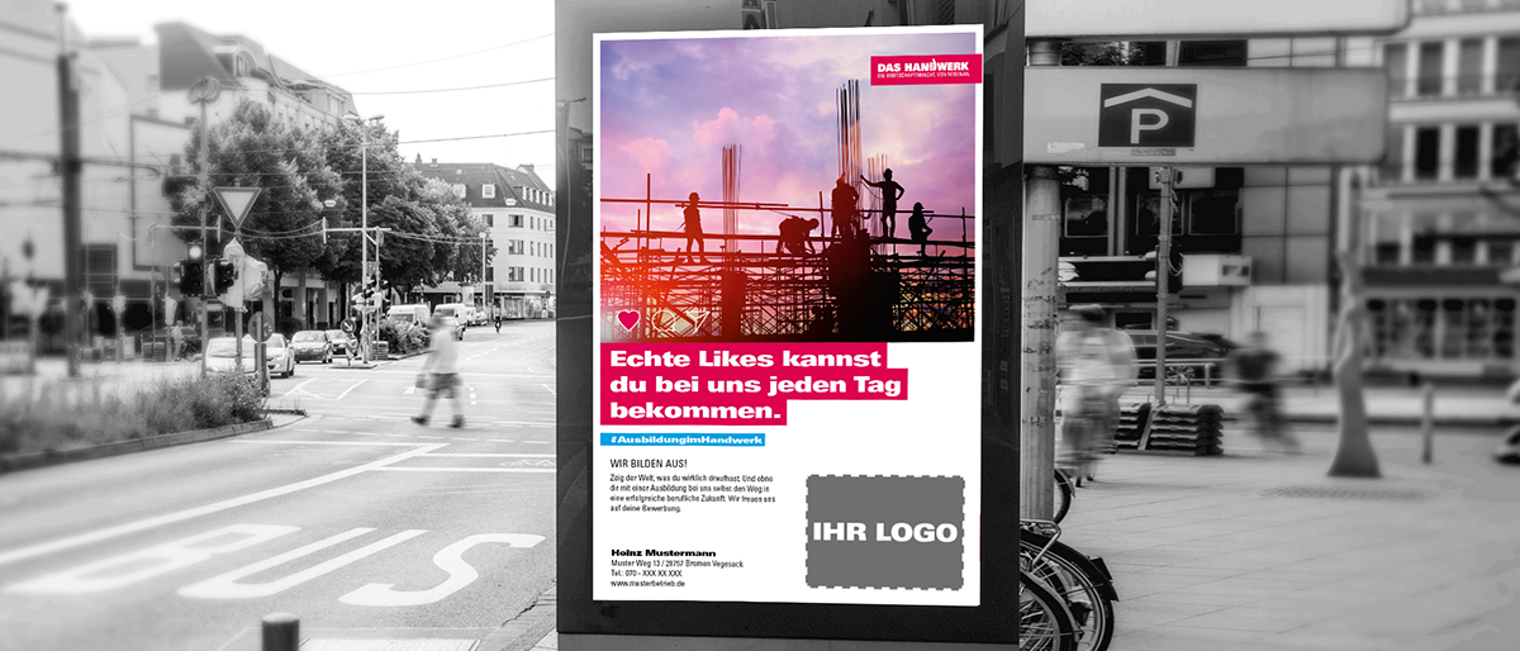 Im Werbeportal des Handwerks gibt es neue Motive zur Nachwuchswerbung in verschiedenen Formaten. Im Werbeportal des Handwerks gibt es neue Motive zur Nachwuchswerbung in verschiedenen Formaten.
