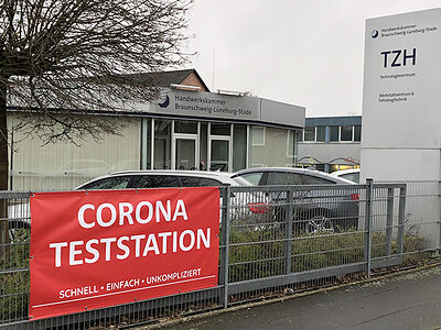 Corona-Teststation am TZH Lüneburg