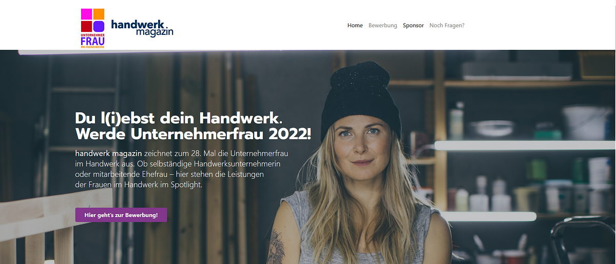 Wettbewerb Unternehmerfrau im Handwerk 2022