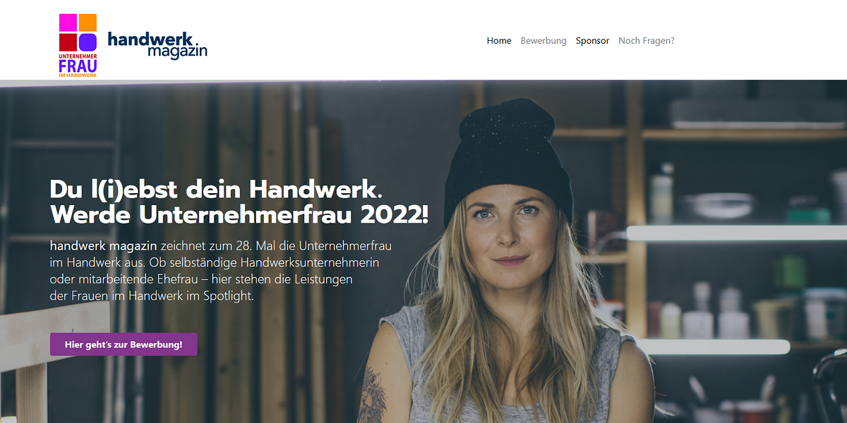 Wettbewerb Unternehmerfrau im Handwerk 2022