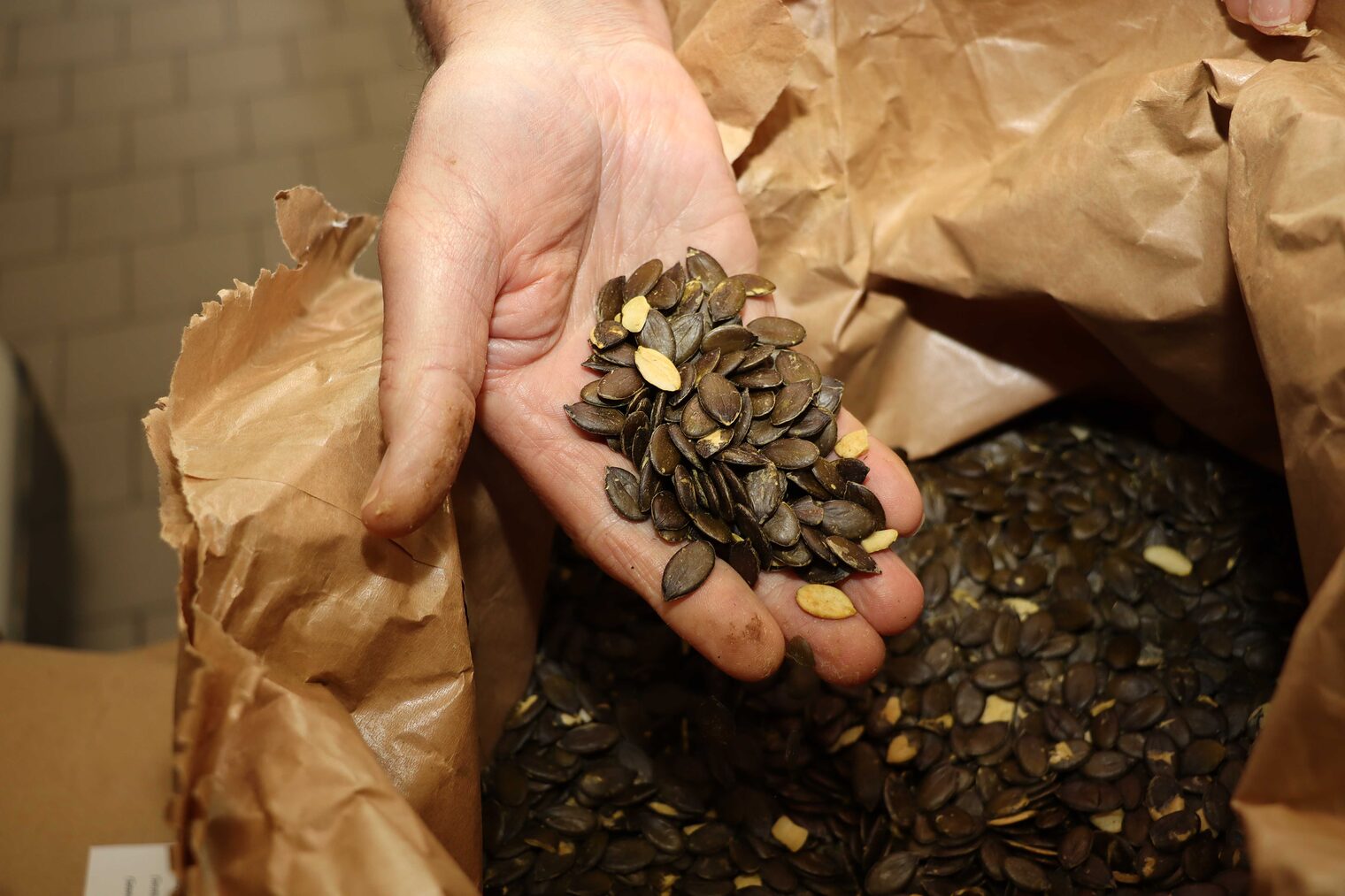 Kürbiskerne in der Bäckerei Soetebier