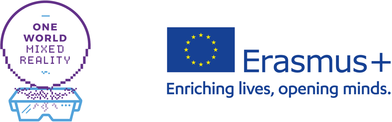 Logoleiste One Worl Mixed Reality / Erasmus+
