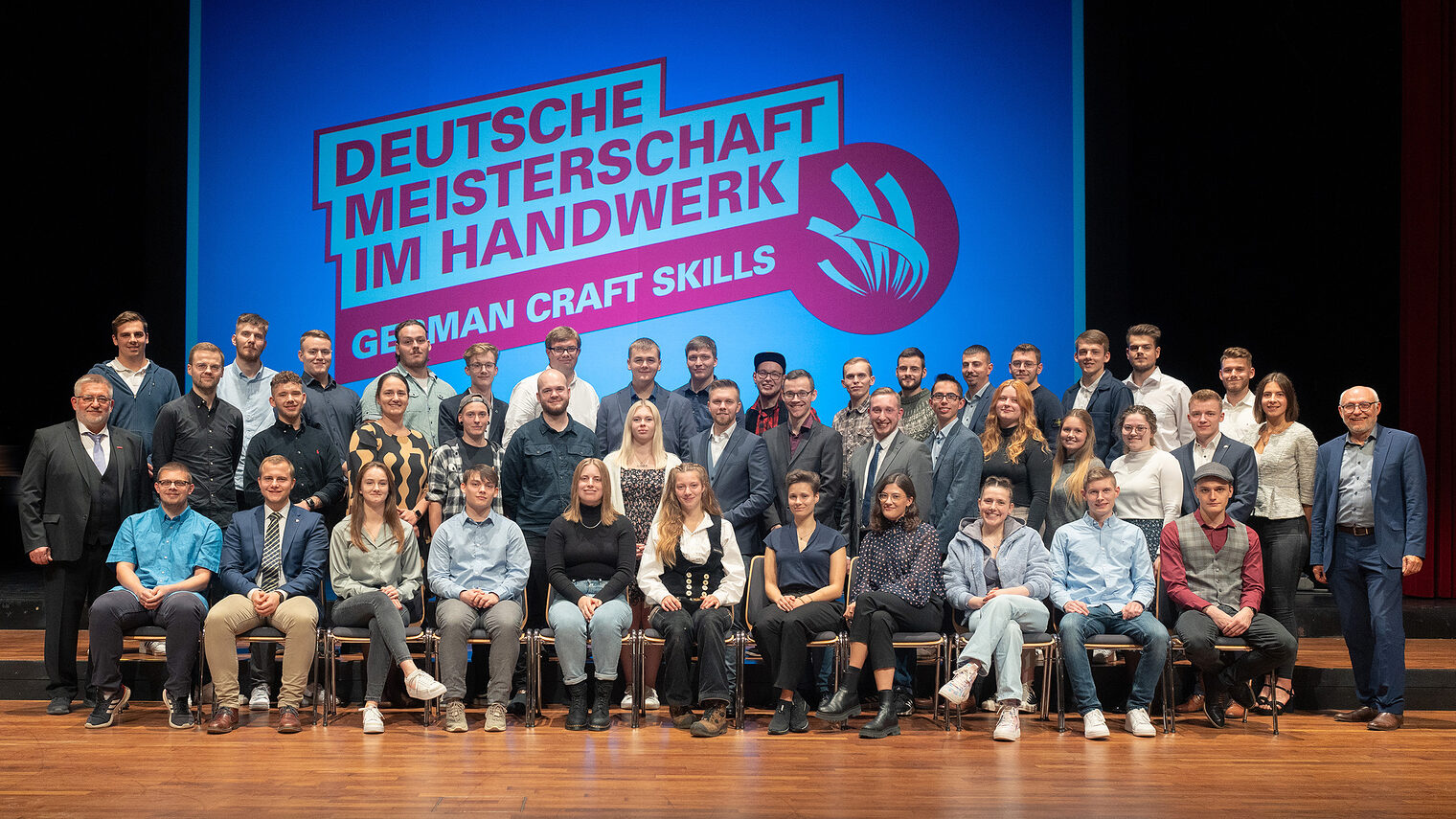 Deutsche Meisterschaft im Handwerk: Gruppenfoto der Kammersiegerehrung 2023