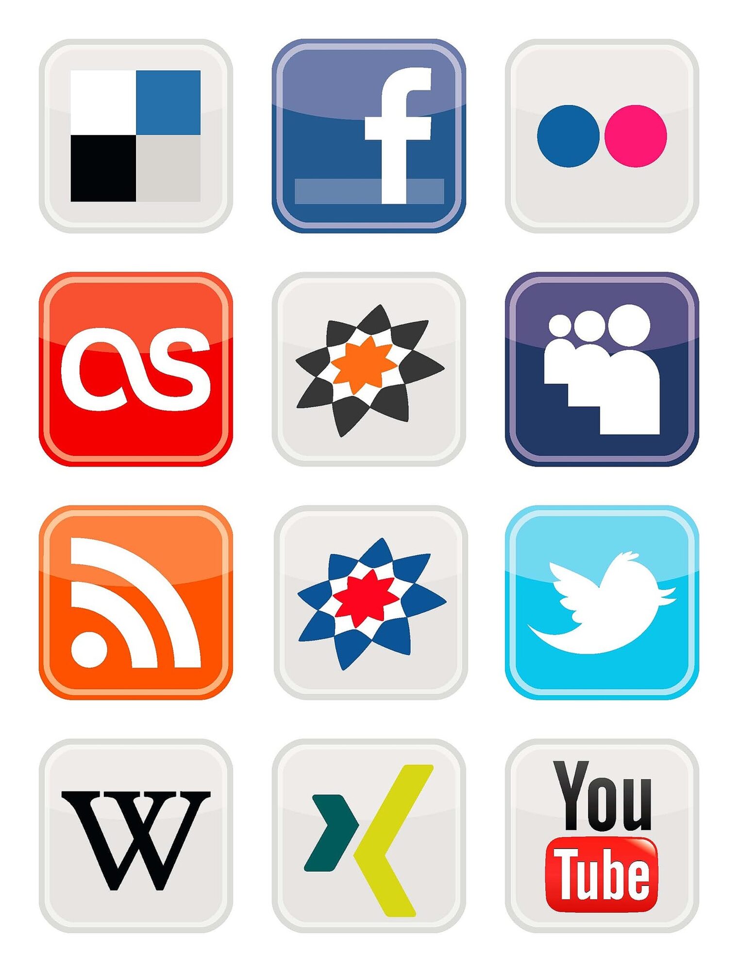 Social Media; Soziale Netzwerke; Facebook; Twitter; YouTube; FlickR; Xing