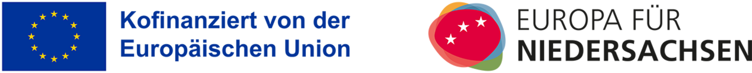 Logoleiste "Kofinanziert von der Europäischen Union" und "Europa für Niedersachsen"