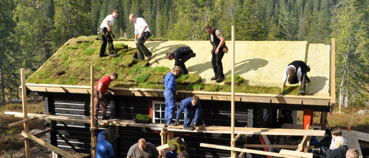Lehrlinge in Norwegen, Grasdach, Dachdecker, Gjor Det, Mach es, NieZib,
