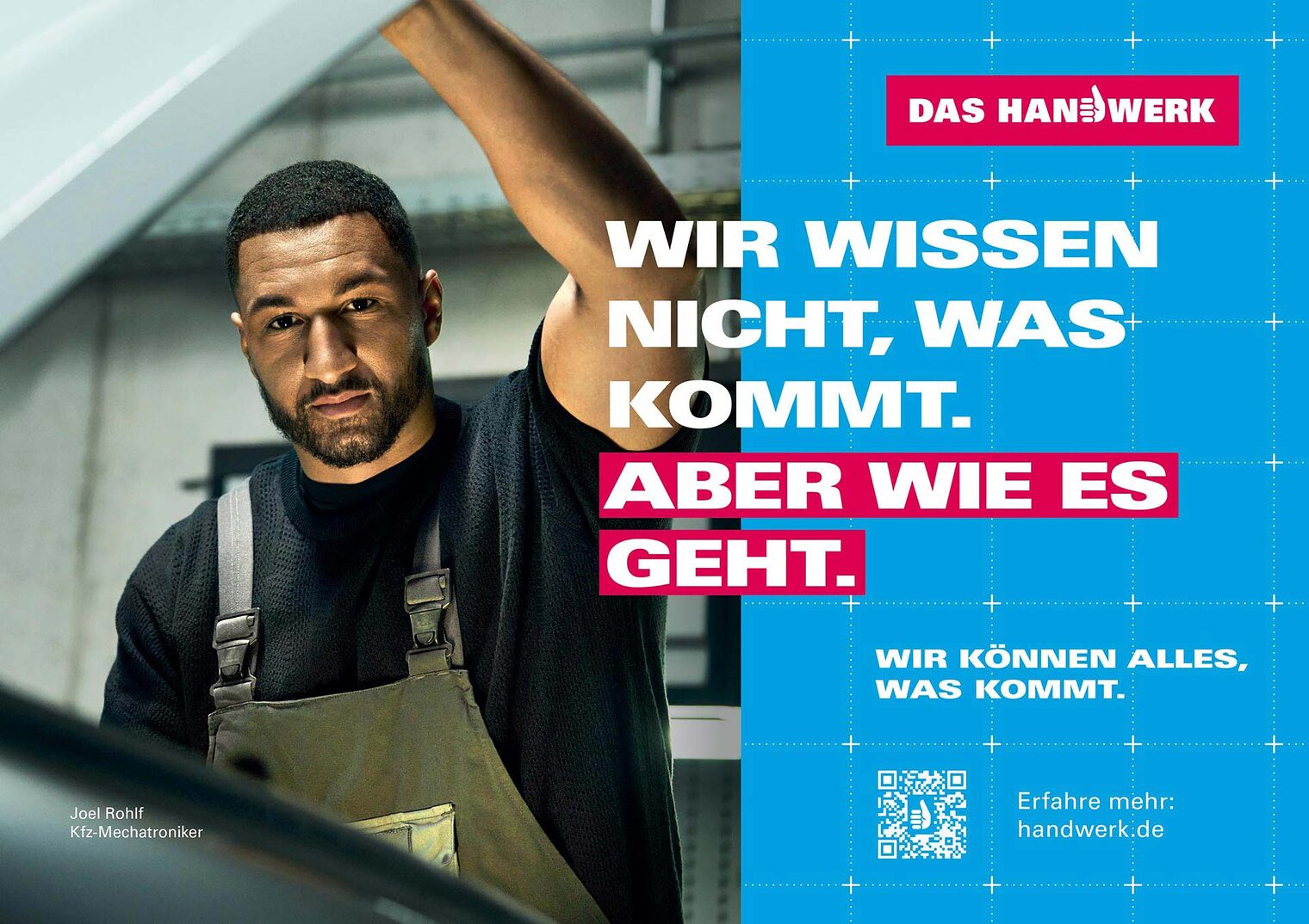 Imagekampagnen-Plakat "WIR WISSEN NICHT, WAS KOMMT. ABER WIE ES GEHT."