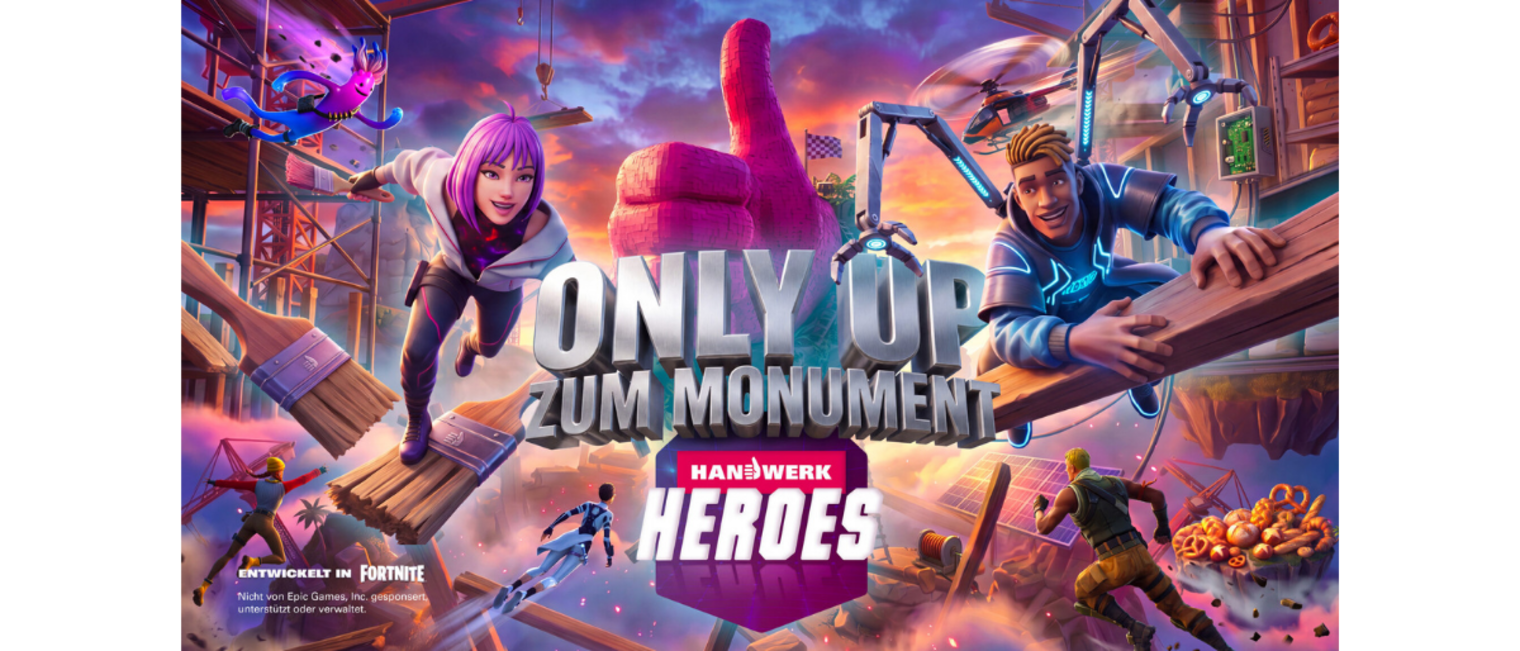 Key-Visual zur Gaming-Aktion von "Das Handwerk" im Spiel "Fortnite"