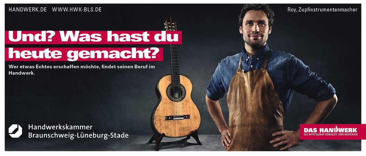 Und? Was hast du heute gemacht? Zupfinstrumentenmacher Roy hat in Handarbeit eine Gitarre gefertigt.