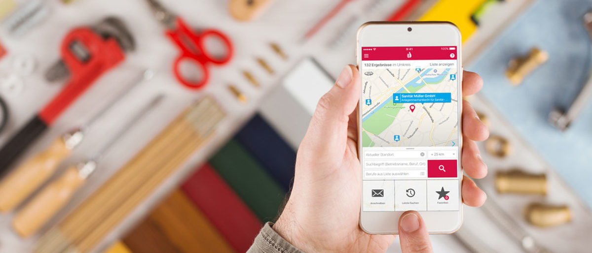 Handwerkerradar, App, Handwerker suchen, Handwerker finden, App Store, Smartphone, Handwerkersuche